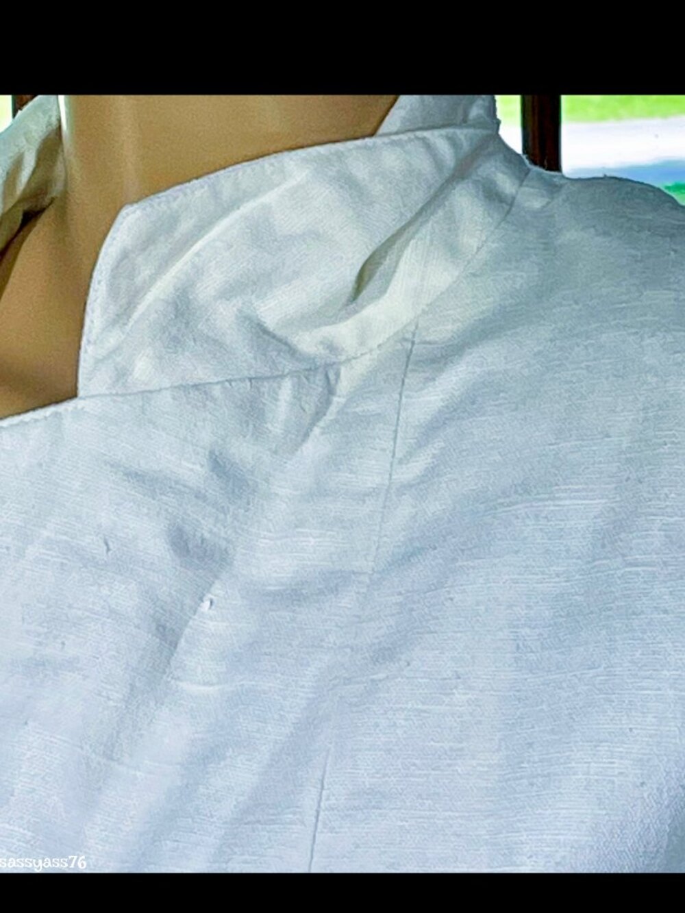▪️VTG▪️HARVE BENARD by BENARD HOLTMAN▪️White Color Block Linen Blazer Jacket - Picture 10 of 10